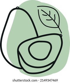 Icono vector de contorno de aguacate. Icono de aguacate simple para el diseño minimalista.