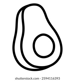 Avocado outlined icon isolated on white background. Fruit vector illustrations.