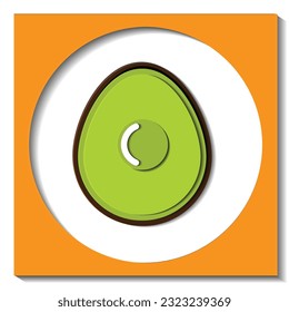 Avocado mit Papierschnitt-Effekt