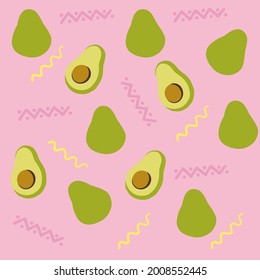 Avocado patern on pink background