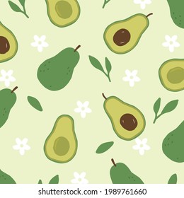 avocado pattern, avocado Background vector