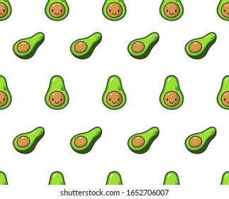 avocado pattern cartoon cute illustration. can use for baby kids children clothes fabric