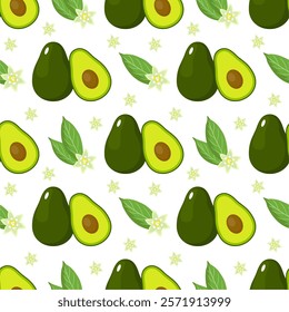 Avocado pattern geometric seamless. fresh avocados half pattern. 