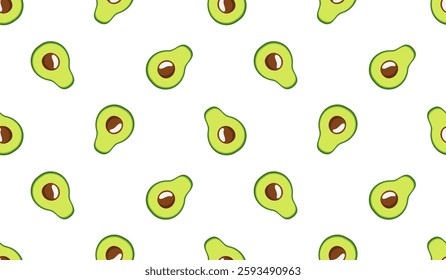Avocado pattern geometric seamless. fresh avocados half pattern.