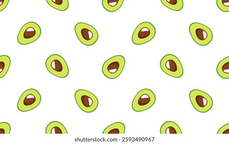 Avocado pattern geometric seamless. fresh avocados half pattern.