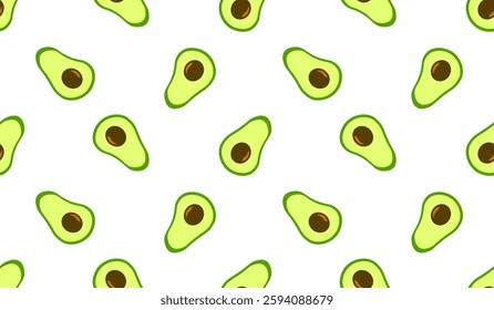 Avocado pattern geometric seamless. fresh avocados half pattern.