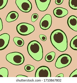 Avocado pattern on a bougie background