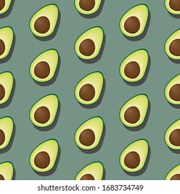 Avocado pattern on a green background