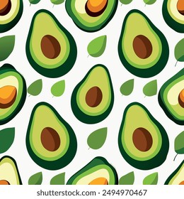 Avocado-Muster auf Pastellhintergrund