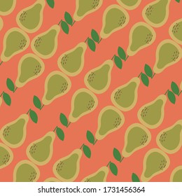 Avocado pattern for print, fabric and organic, vegan, raw products packaging.Vector EPS10