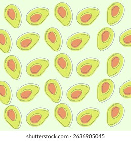 Avocado pattern seamless pattern. Illustration vector