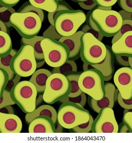 Avocado pattern seamless. Tropical green fruit background. Baby fabric ornament