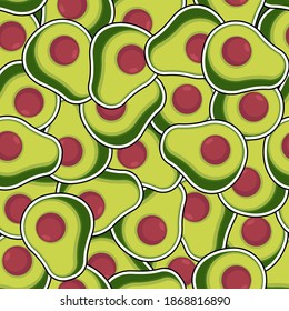 Patrón de aguacate sin fisuras. Fondo tropical de frutas verdes. Ornamento de tela para bebés