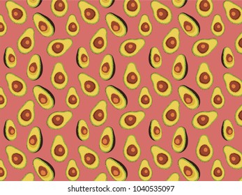 avocado pattern, vector illustration printbal on fabric and paper.