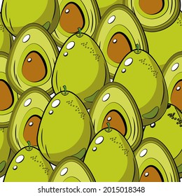 Avocado pattern. Avocado whole and cut, for textiles, prints, clothing, blankets, banners and much more.