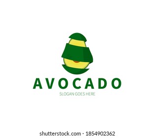 Concepto del logotipo de la cáscara de aguacate. Ilustración de diseño de vectores. Plantilla de vectores de símbolos e iconos.