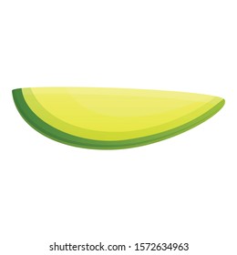 Avocado piece icon. Cartoon of avocado piece vector icon for web design isolated on white background