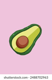 Avocado und ein rosa Hintergrund