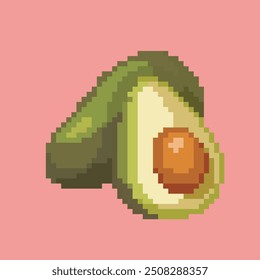 Avocado-Pixelkunst, Vektorgrafik auf isoliertem Hintergrund.