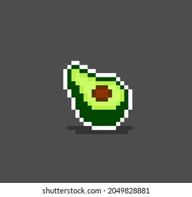 avocado pixel. Vector illustration of 8 bit game assets.
