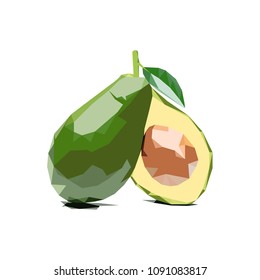 avocado polygonal vector illustration isolated