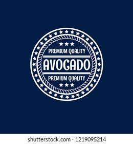 avocado premium quality emblem, label, badge. premium quality package label. vintage stamp. designed for avocado products