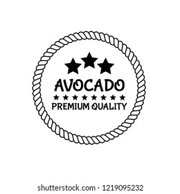 avocado premium quality emblem, label, badge. premium quality package label. vintage stamp. designed for avocado products