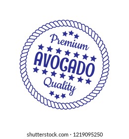 avocado premium quality emblem, label, badge. premium quality package label. vintage stamp. designed for avocado products