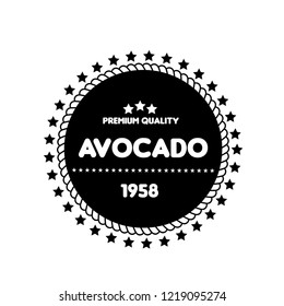 avocado premium quality emblem, label, badge. premium quality package label. vintage stamp. designed for avocado products