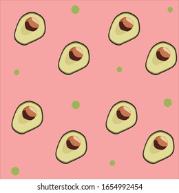 Avocado print on a pink background. Seamless avocado for textiles, prints and more.