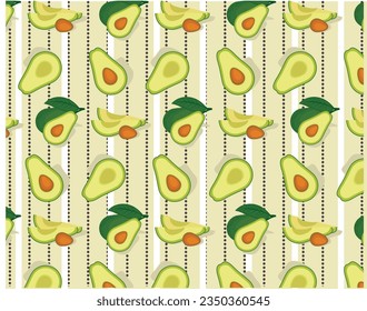 avocado print over striped background