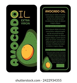 Avocado product label vector design template or avocado logo vintage, good for oil industries, oil product, avocado fruit label, avocado farm, and ect.