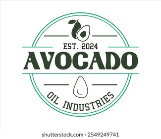 Avocado product vector design template or avocado vintage, good for oil industries, oil product, avocado fruit, avocado farm