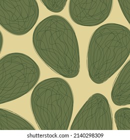 Avocado repeat pattern design. Hand-drawn background. Modern pattern for wrapping paper or fabric.