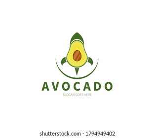 Avocado Rocket, Space, Spaceship, speed  Logo Concept. Vector Design Illustration. Symbol and Icon Vector Template.