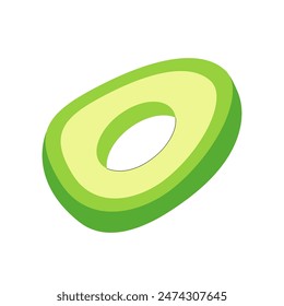 Avocado rubber ring vector flat illustration