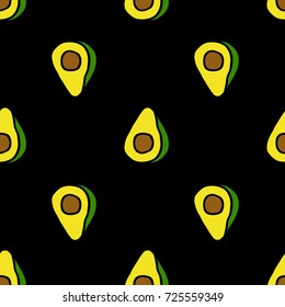 avocado seamless doodle pattern