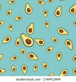 Avocado seamless pattern background illustration