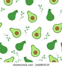 Avocado seamless pattern background. vector illustration