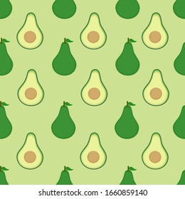 Avocado seamless pattern background. vector illustration