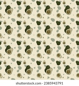 Avocado Seamless Pattern, background, vector
