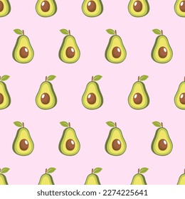 Patrón de aguacate sin fisuras para fondos, motivos de tela, envoltura de regalo o decoración de pared