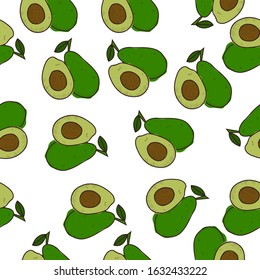 avocado seamless pattern with color