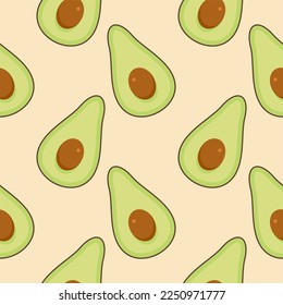 avocado seamless pattern flat design vector illustration