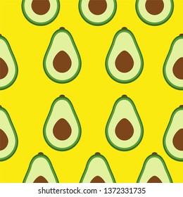 Avocado seamless pattern for print, fabric and organic, vegan, raw products packaging. Texture for eco and healthy food
