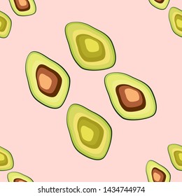 Avocado seamless pattern. print, fabric and organic, vegan, raw products packaging. eco and healthy food