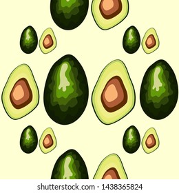 Avocado seamless pattern. print, fabric and organic, vegan, raw products packaging. eco and healthy food