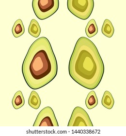 Avocado seamless pattern. print, fabric and organic, vegan, raw products packaging. eco and healthy food