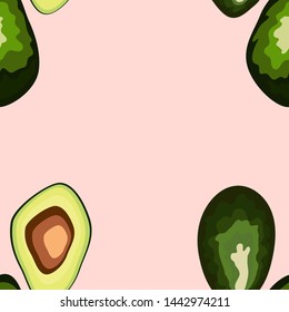 Avocado seamless pattern. print, fabric and organic, vegan, raw products packaging. eco and healthy food