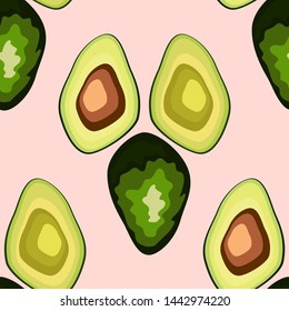 Avocado seamless pattern. print, fabric and organic, vegan, raw products packaging. eco and healthy food
